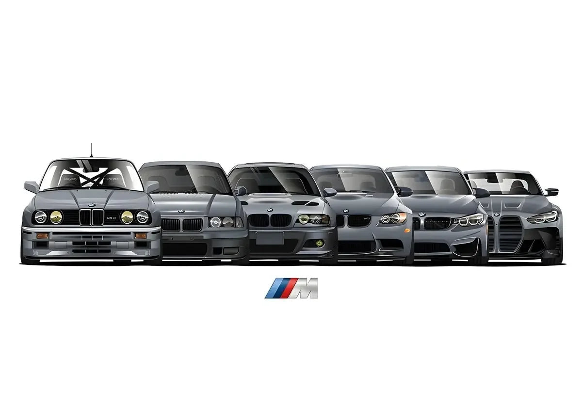 Affiche voiture générations BMW M3 Motorsport, poster voiture en toile, visuel 7