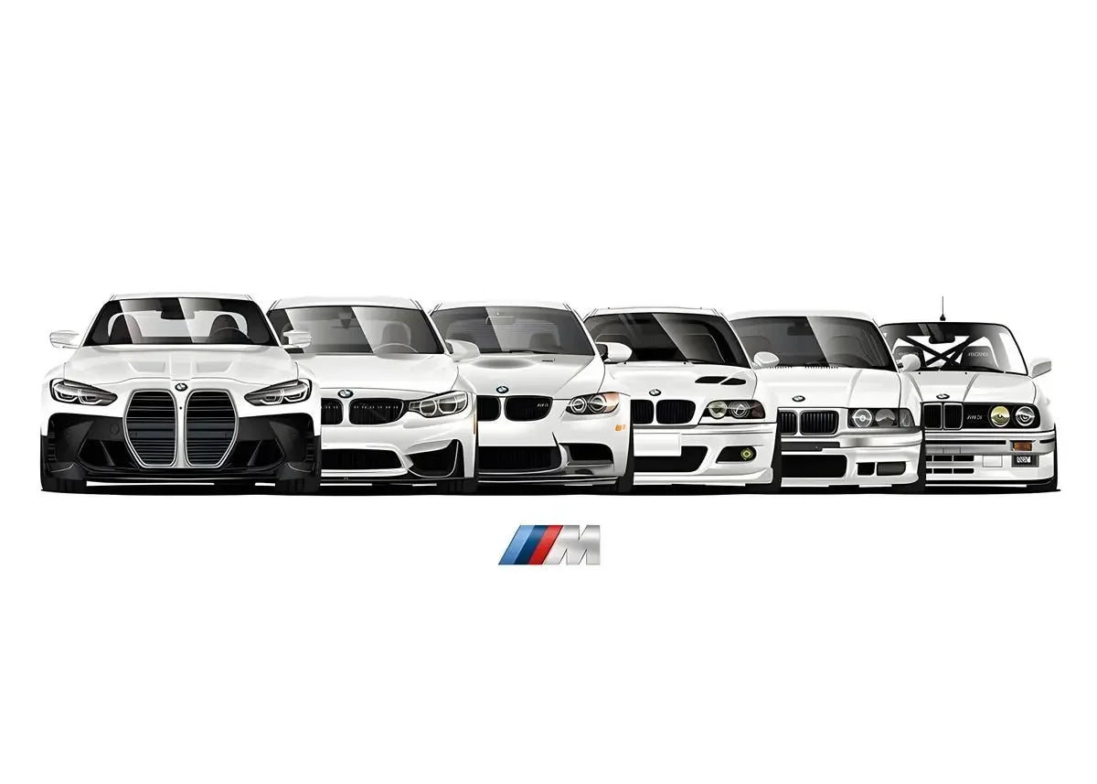 Affiche voiture générations BMW M3 Motorsport, poster voiture en toile, vue 13