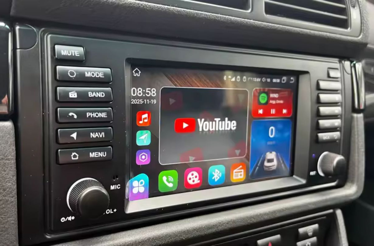 Autoradio connecté Android Auto et Apple CarPlay pour BMW Série 5 E39 (1997 à 2004), vue 3