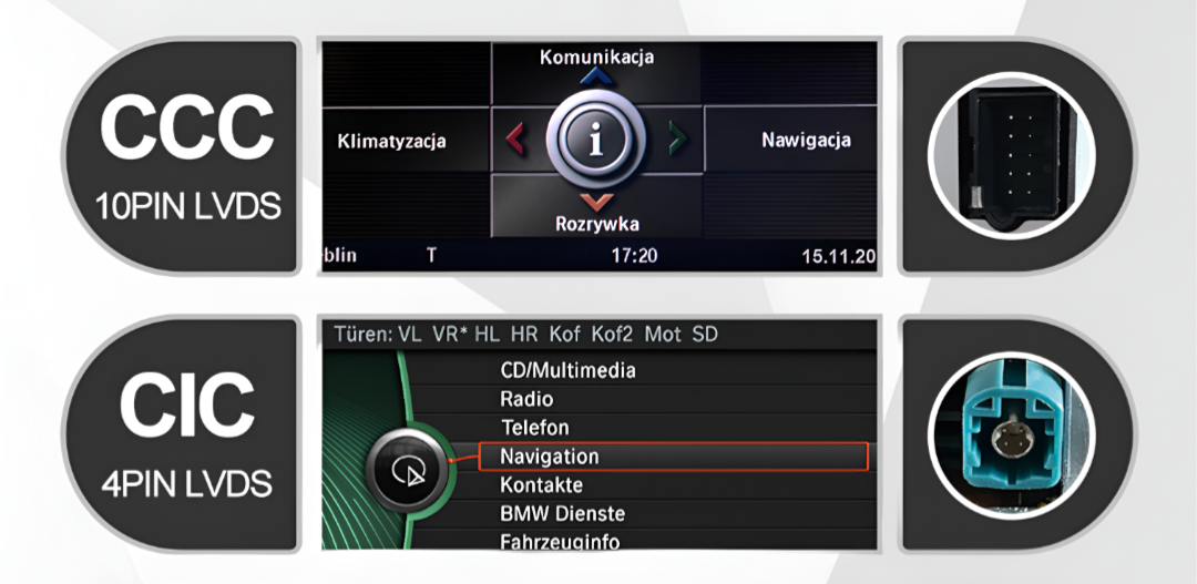 Autoradio connecté Android Auto et Apple CarPlay pour BMW Série 6 E63 E64 CCC CIC (2003 à 2010), vue 3