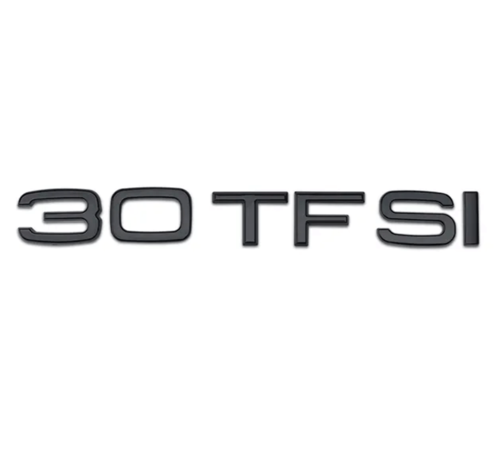 Badge de coffre 30 TFSI noir pour Audi, lettres emblème motorisation