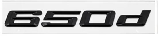 Badges logos de coffre lettrage noir pour BMW Série 6 (E63, E64, F06, F12, F13, G32), vue 3