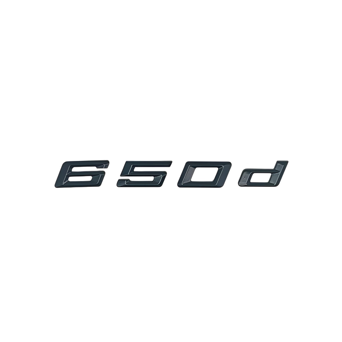 Badges logos de coffre lettrage noir pour BMW Série 6 (E63, E64, F06, F12, F13, G32), 650d