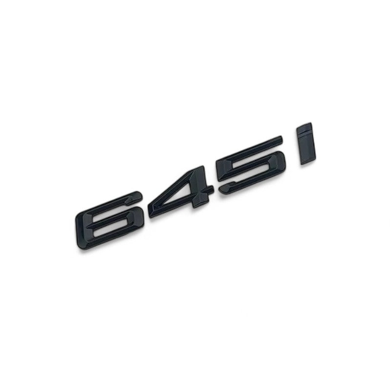 Badges logos de coffre lettrage noir pour BMW Série 6 (E63, E64, F06, F12, F13, G32), 645i