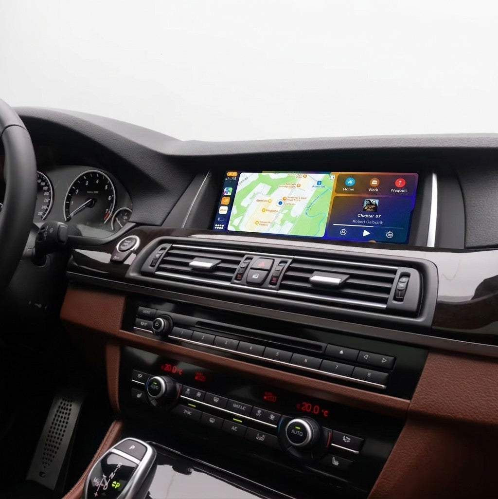 Boîtier autoradio Android Auto et Apple CarPlay pour BMW Série 5 F10 CIC NBT (2010 à 2018), vue 2