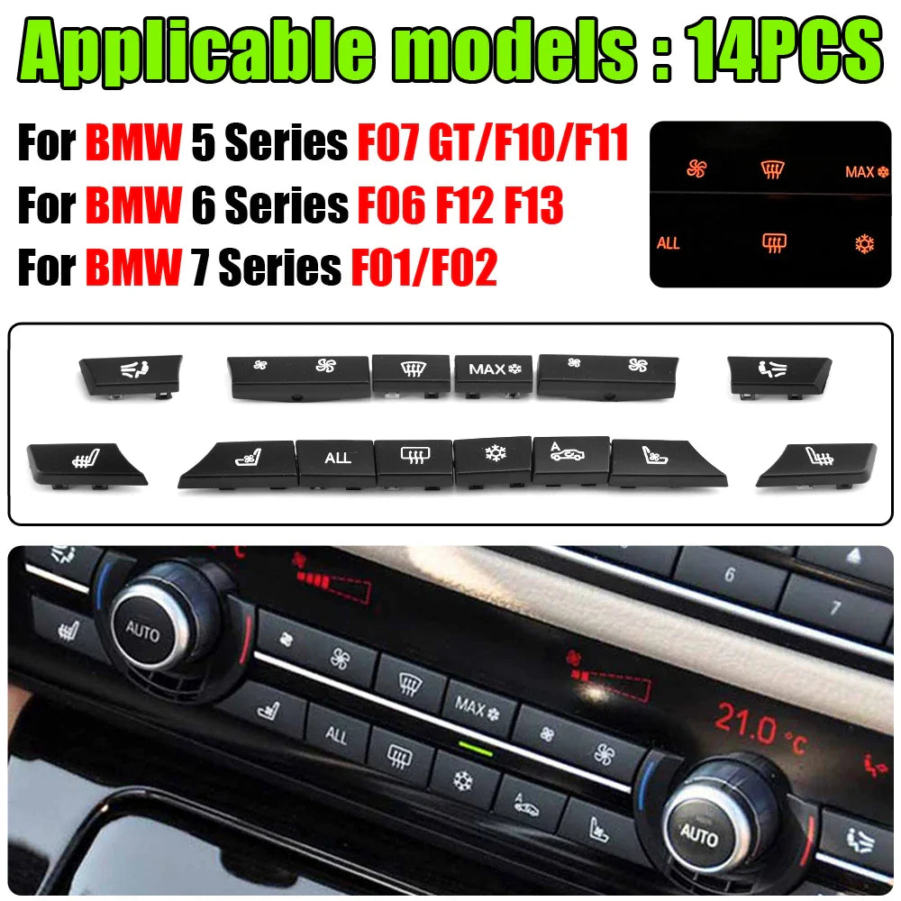 Boutons de chauffage et climatisation pour BMW Série 5 F10 (2010 à 2017), vue 11