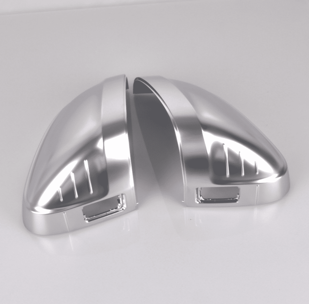Coques de rétroviseurs argent mat chromé pour Audi A4, S4, RS4 B9 (2015 à 2024), avec détecteur d'angle mort