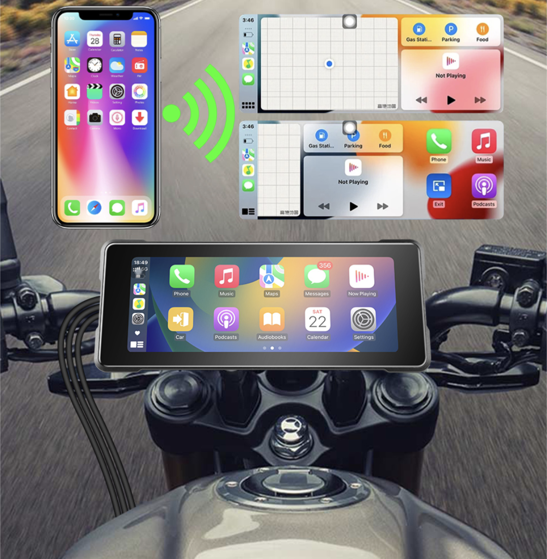 Écran GPS connecté CarPlay pour moto BMW, écran 7 pouces