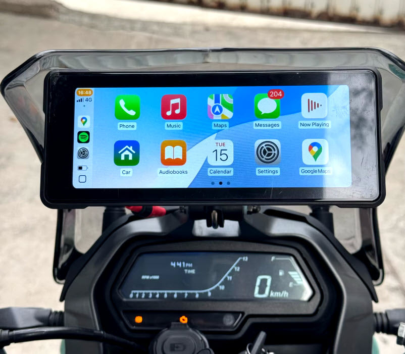 Écran GPS connecté CarPlay pour moto BMW, vue 3