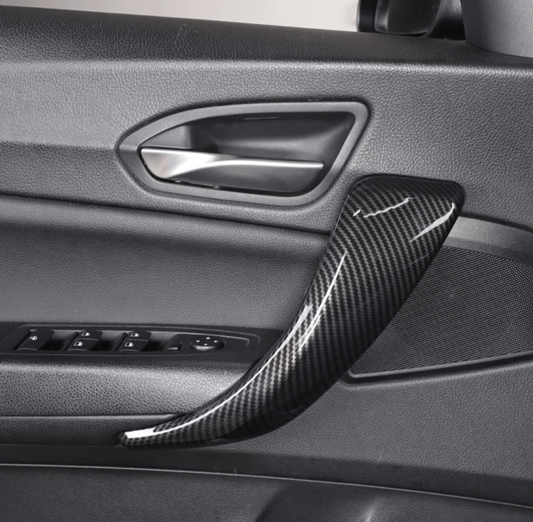Garnitures poignées de portes intérieures carbone pour BMW Série 1 F20 (2011 à 2019), 3 portes