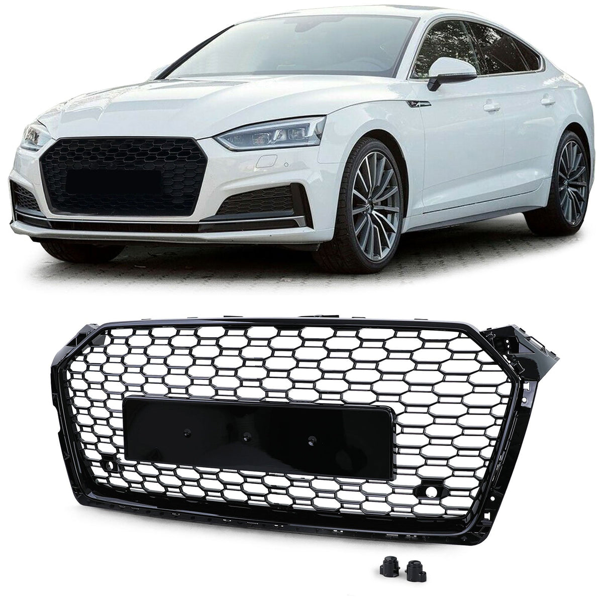Grille de calandre nid d'abeille look RS5 pour Audi A5 B9 (2016 à 2024), vue 4