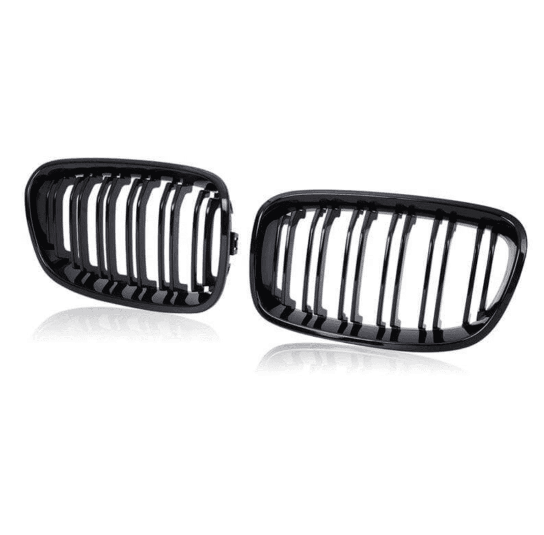 Grilles de calandre noir brillant pour BMW Série 1 F20 F21 look M Performance (2011 à 2019), F20 pré-restylage (2011 à 2015)