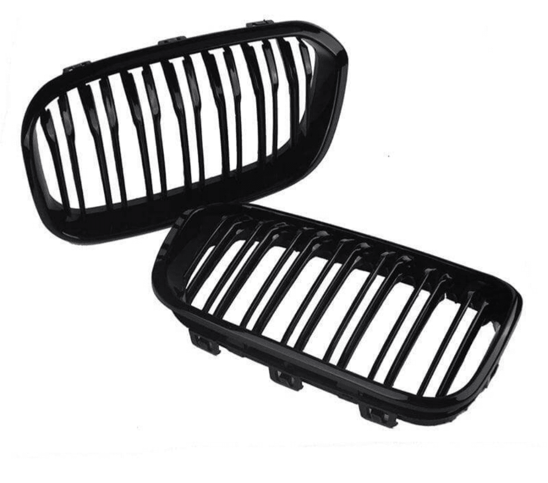 Grilles de calandre noir brillant pour BMW Série 1 F20 F21 look M Performance (2011 à 2019), vue 6