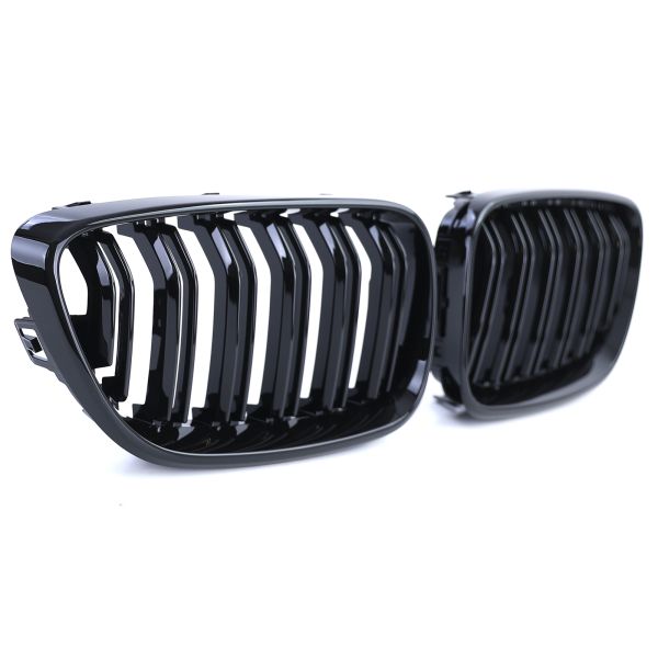 Grilles de calandre noir brillant pour BMW Série 2 F22 et M2 F87 type M Performance (2012 à 2021), vue 6
