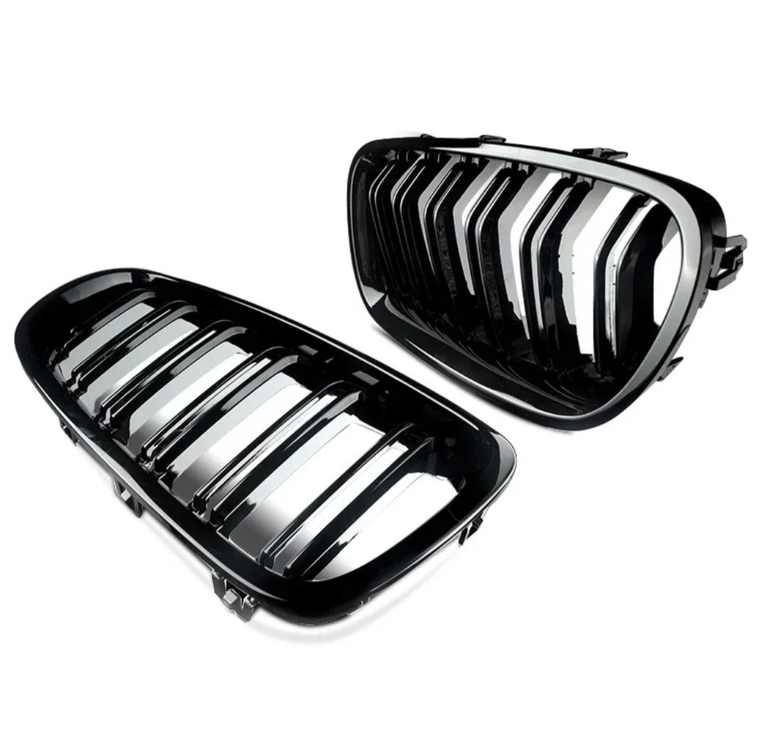 Grilles de calandre noir brillant pour BMW Série 5 M5 F10 F11 Berline et Touring (2010 à 2017), finition noir brillant