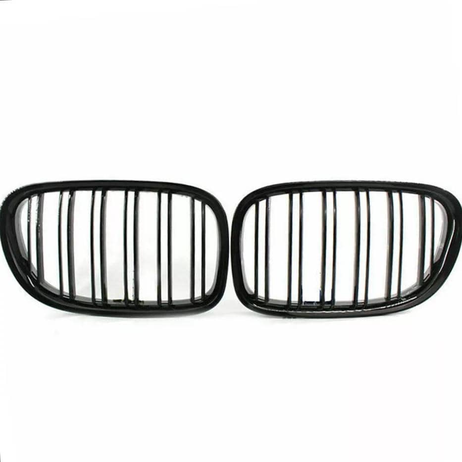 Grilles de calandre noir brillant pour BMW Série 7 F01 F02 F03 F04 (2009 à 2015), double lame