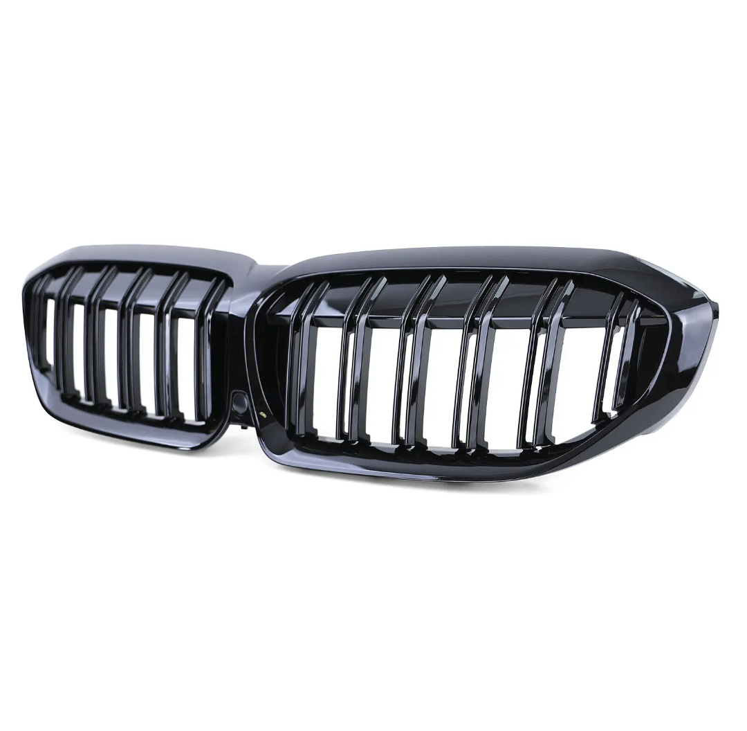 Grilles de calandre noir brillant type M3 Competition pour BMW Série 3 G20 (2018 à 2025), double lame