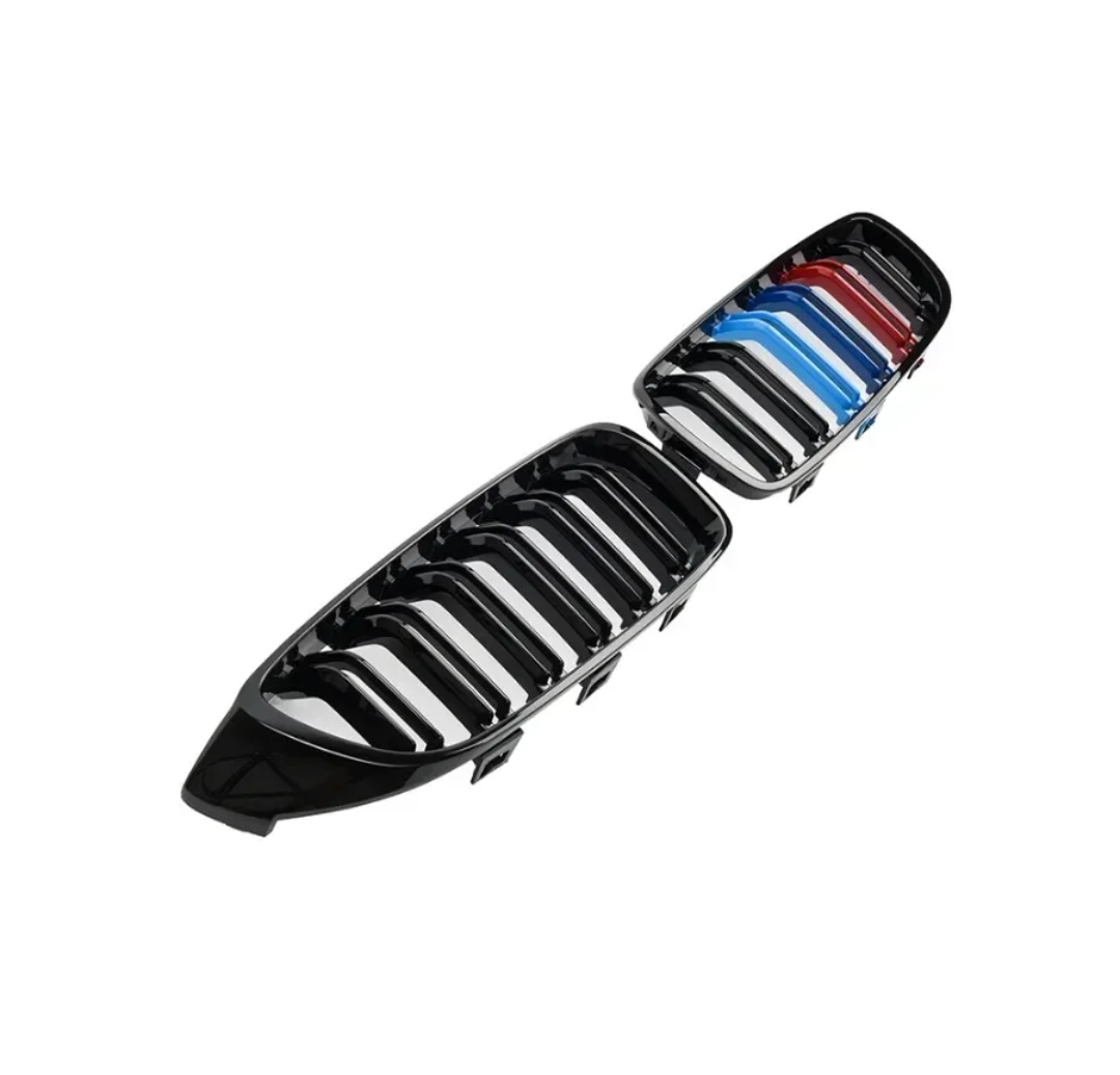 Grilles de calandre noir brillant type M4 pour BMW Série 4 F32 (2013 à 2020), couleurs M