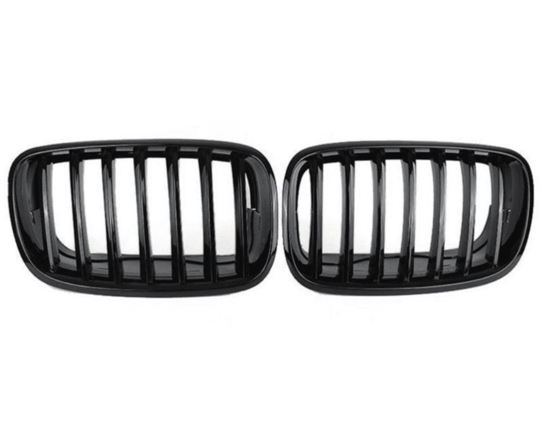 Grilles de calandre noir brillant type X5M pour BMW X5 E70 (2007 à 2013), simple lame
