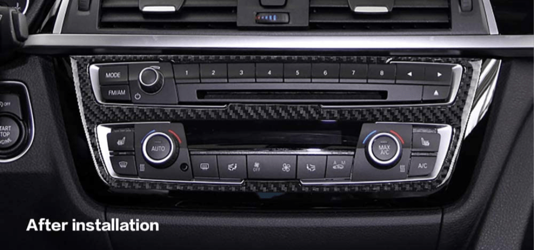 Inserts intérieur carbone tableau de bord pour BMW Série 4 F32, M4 F82 (2012 à 2018), entourage d'autoradio et climatisation