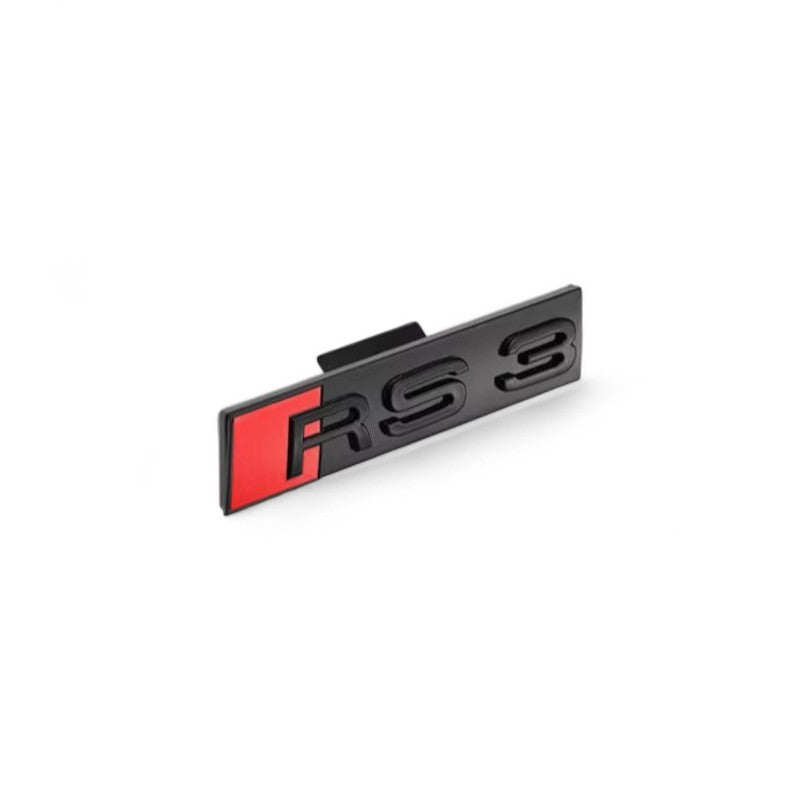 Logo de calandre badge Audi RS3 noir brillant, vue 2