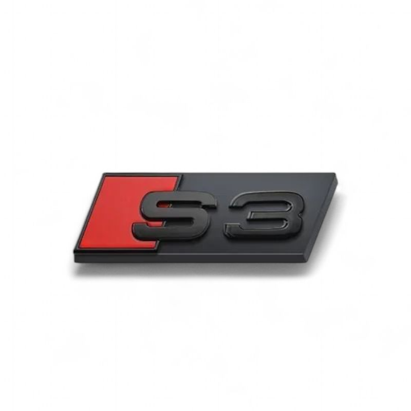 Logo de calandre noir badge Audi S3 look Black Edition, vue 3