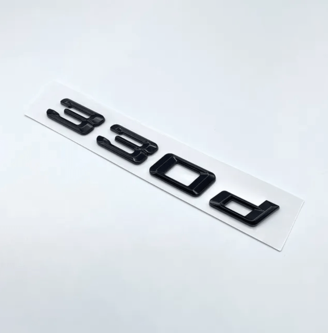 Logo de coffre noir badge pour BMW Série 3 (E36, E46, E92, F30), 330d