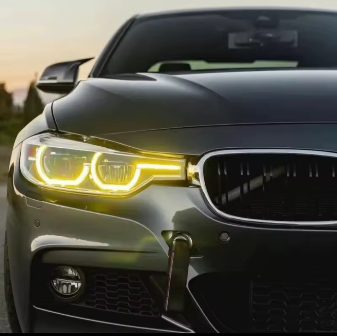 Modules LED DRL jaunes Angel Eyes look CSL pour BMW Série 3 F30, M3 F80 (2011 à 2019), vue 5