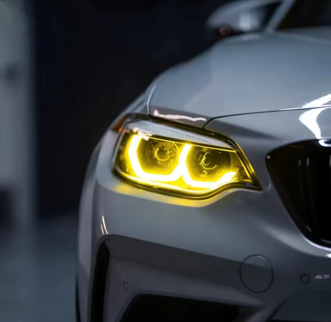 Modules LED DRL jaunes look CSL Angel Eyes pour BMW Série 2 F22, M2 F87 (2014 à 2021), vue 4