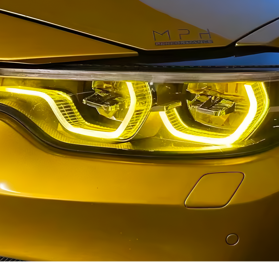 Modules LED DRL jaunes look CSL Angel Eyes pour BMW Série 4 F32, M4 F82 (2013 à 2017), vue 6