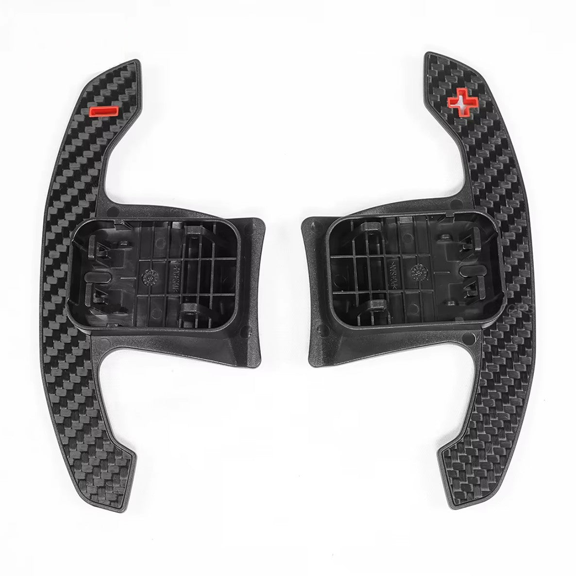 Palettes au volant look M-Competition carbone pour BMW Série 7 G11 (2015 à 2022), coloris rouge, sans électronique