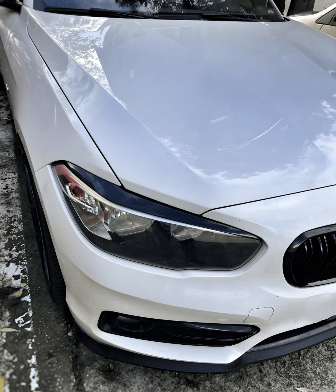 Paupières de phares avant pour BMW Série 1 F20 (2011 à 2019), finition noir brillant, 2011 à 2015 (phase 1)