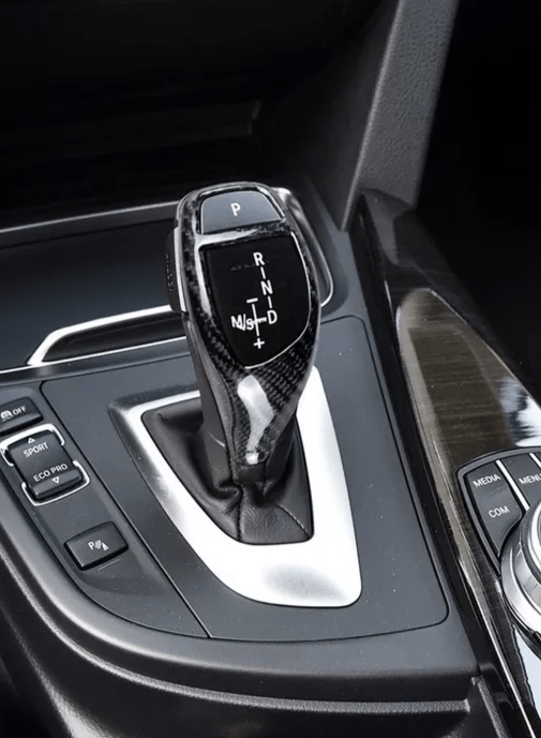 Pommeau sélecteur de levier de vitesse carbone pour BMW Série 5 F10 (2010 à 2018), bouton P en façade
