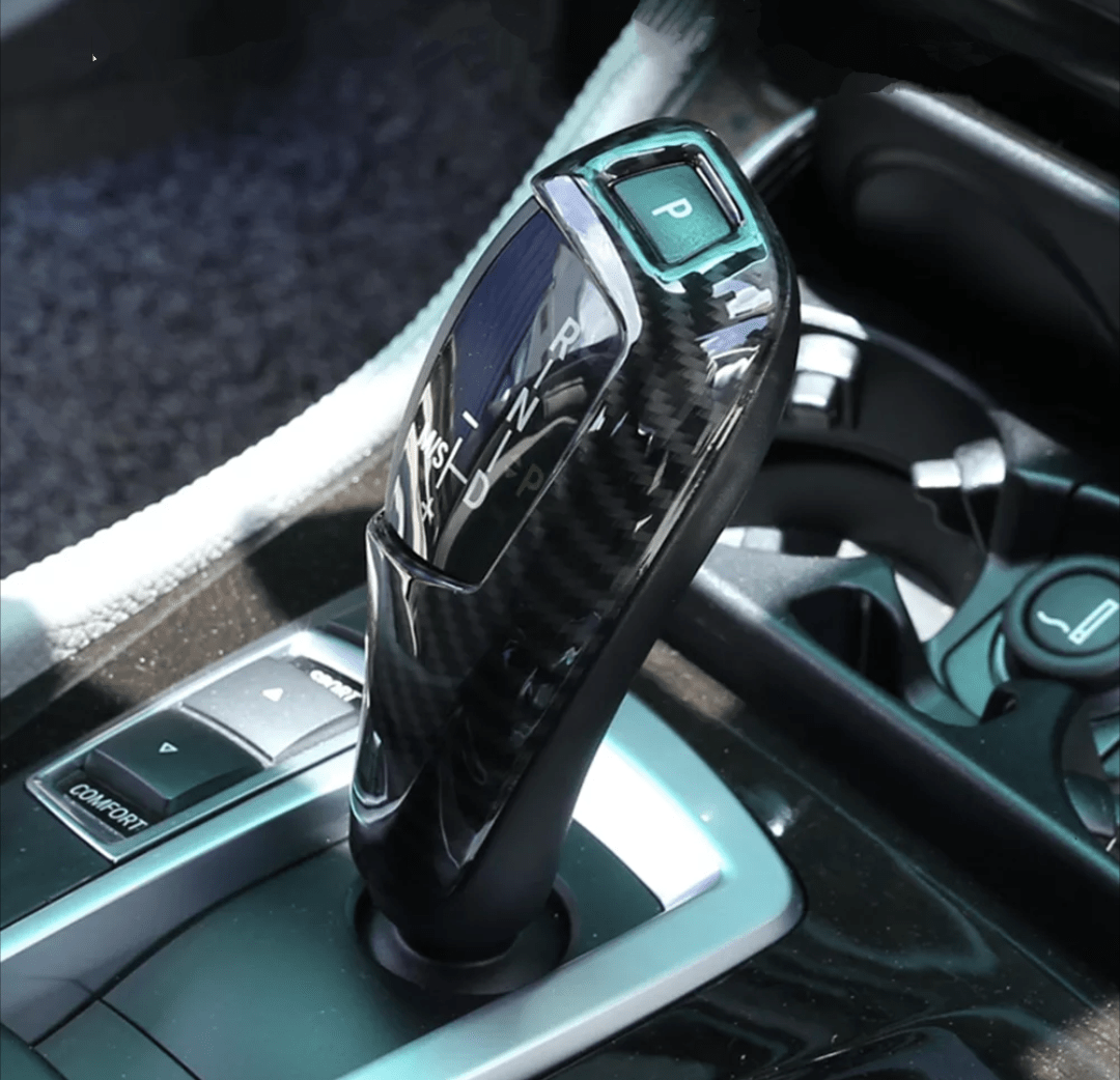 Pommeau sélecteur de levier de vitesse carbone pour BMW X5 F15 (2011 à 2018), bouton P en haut