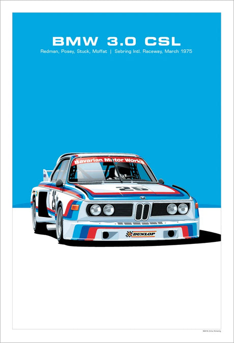 Affiche voiture BMW Motorsport 3.0 CSL Alpina Endurance, poster en toile