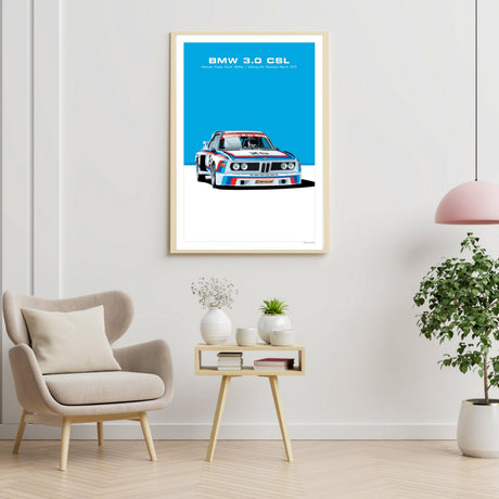 Affiche voiture BMW Motorsport 3.0 CSL Alpina Endurance, poster en toile, vue 2