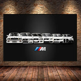 Affiche voiture générations BMW M3 Motorsport, poster voiture en toile, vue 2