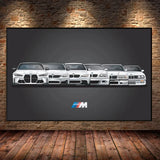 Affiche voiture générations BMW M3 Motorsport, poster voiture en toile, vue 3