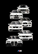 Affiche voiture générations BMW M3 Motorsport, poster voiture en toile, visuel 2
