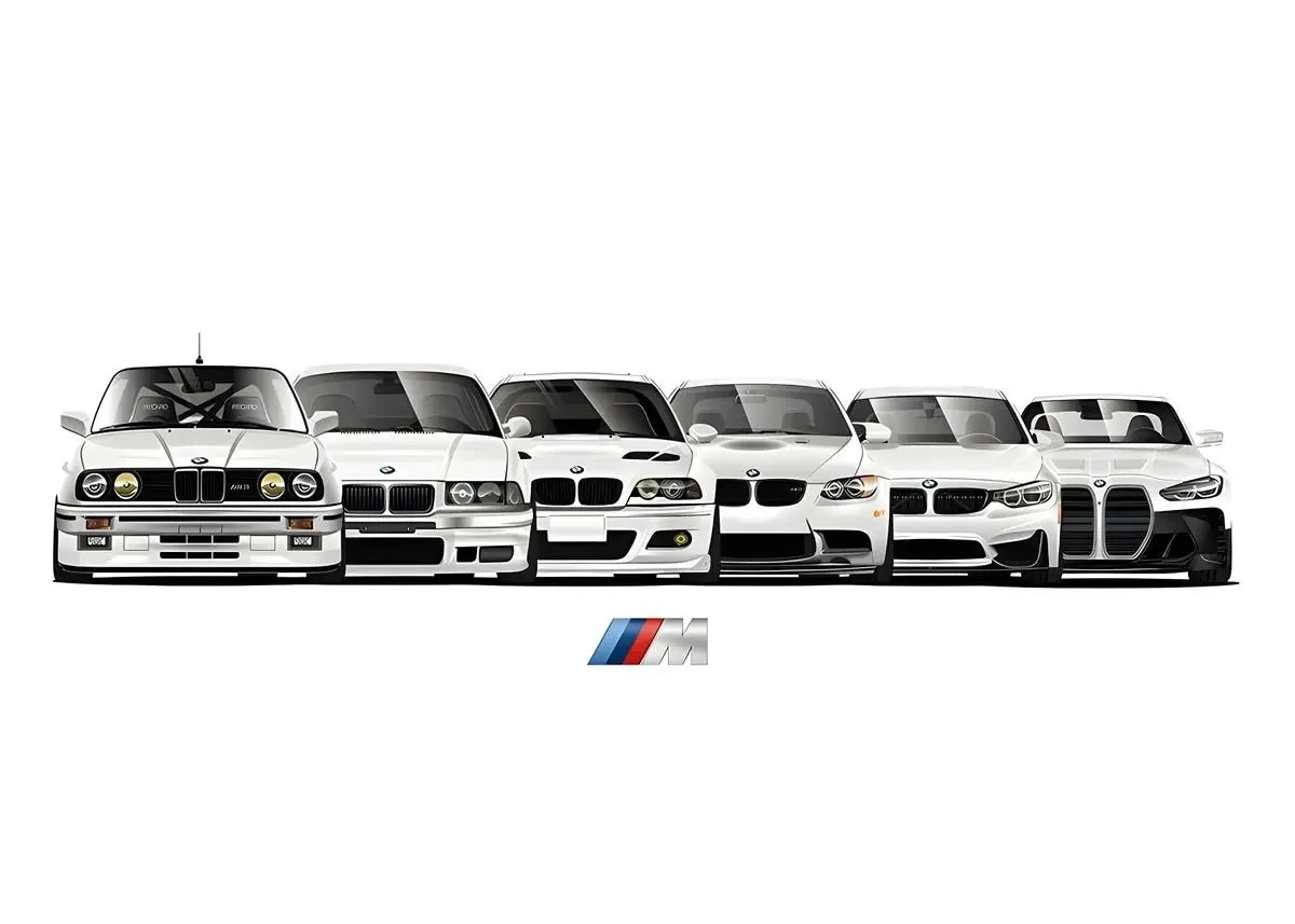 Affiche voiture générations BMW M3 Motorsport, poster voiture en toile, visuel 4