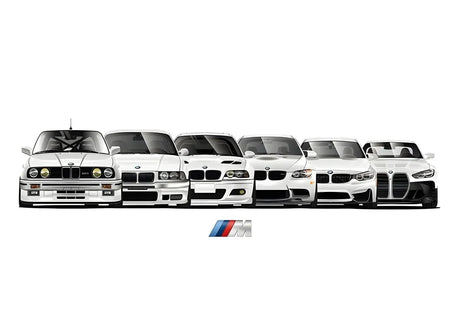 Affiche voiture générations BMW M3 Motorsport, poster voiture en toile, visuel 4