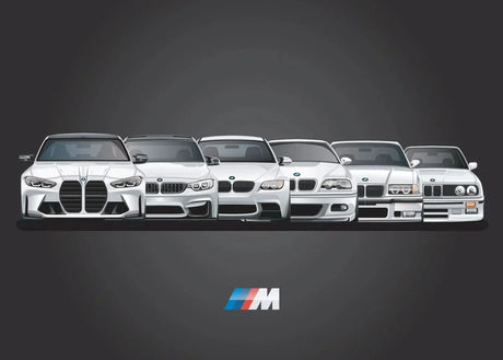 Affiche voiture générations BMW M3 Motorsport, poster voiture en toile, visuel 5