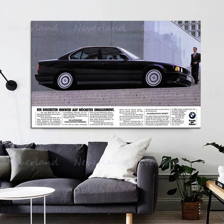 Affiches publicitaires vintage de voiture BMW, vue 3