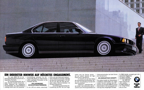 Affiches publicitaires vintage de voiture BMW, BMW M5 E34