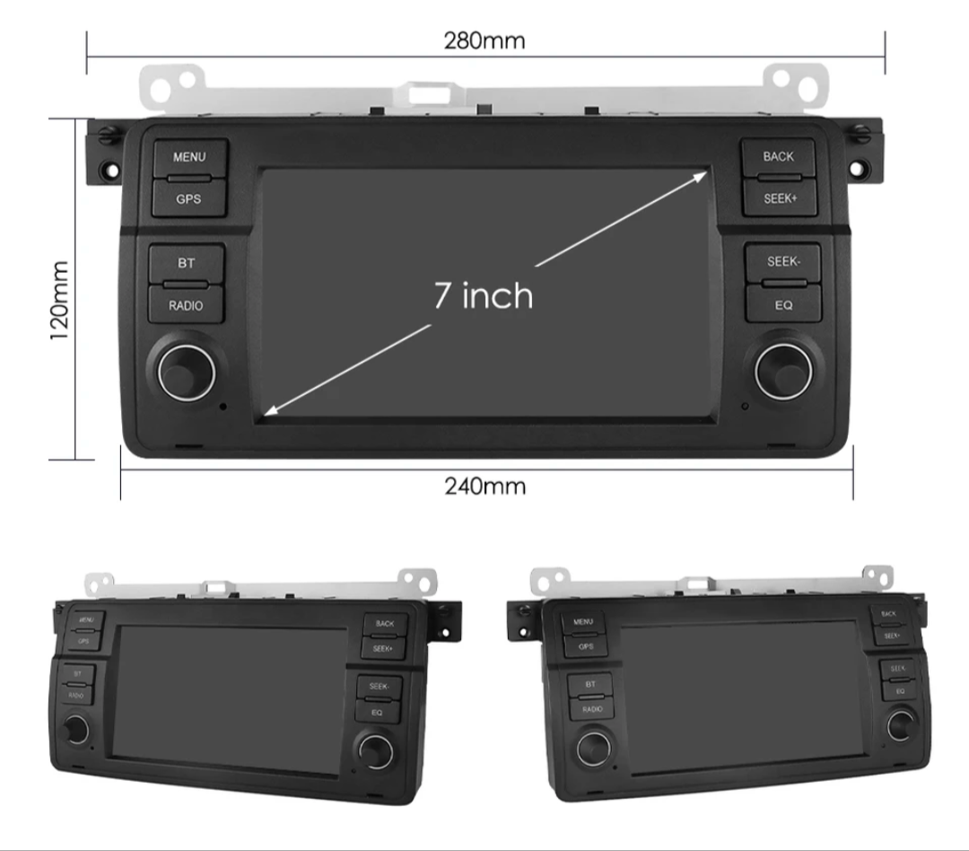 Autoradio connecté Apple CarPlay Android Auto pour BMW Série 3 M3 E46 (1998 à 2005), vue 3