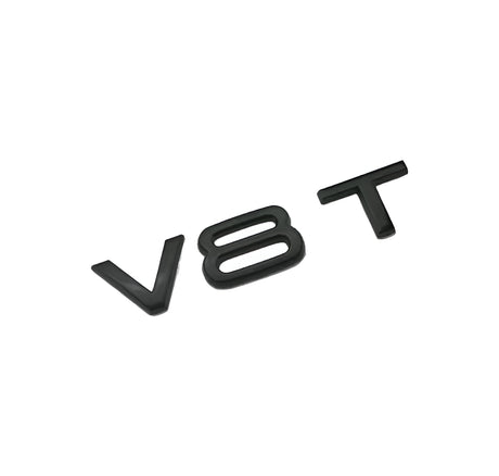 Badge d'aile V8T noir Black Edition pour Audi, emblème latéral