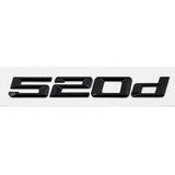 Badges de coffre noirs pour BMW Série 5 (E39, E60, F10), coloris glossy black, 520d