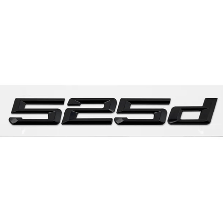 Badges de coffre noirs pour BMW Série 5 (E39, E60, F10), coloris glossy black, 525d