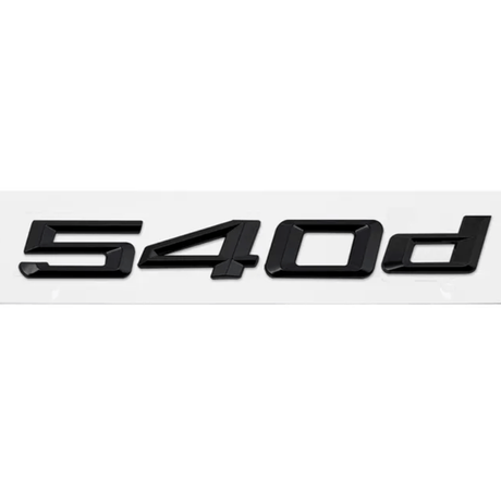 Badges de coffre noirs pour BMW Série 5 (E39, E60, F10), coloris glossy black, 540d