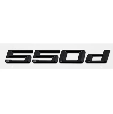 Badges de coffre noirs pour BMW Série 5 (E39, E60, F10), coloris glossy black, 550d